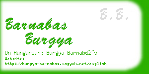 barnabas burgya business card